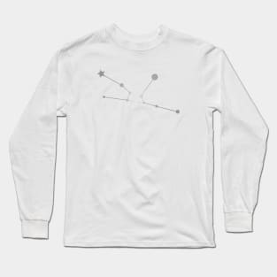 Taurus Zodiac Constellation in Silver Long Sleeve T-Shirt